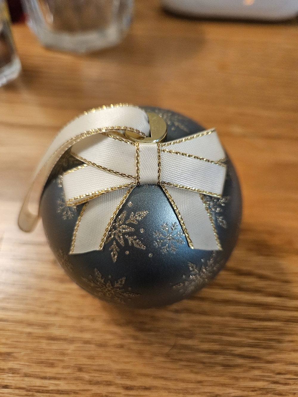 Blue Ornament with Snowflakes Jewelry Gift Box